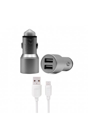 Syrox C32 Metal Araç İçi Şarj Adaptörü ve Micro USB Kablo Set 3.1A F…