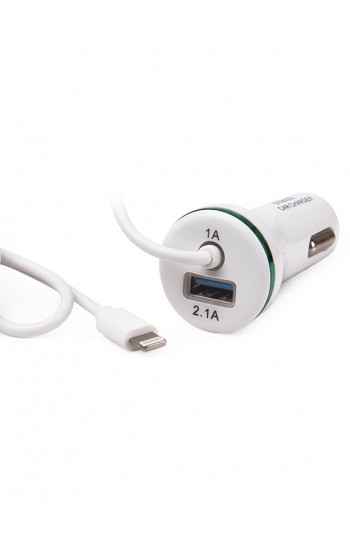 Syrox C39 Araç İçi Şarj Aleti iPh Lightning Sabit Kablo+USB 3.1A Beyaz…