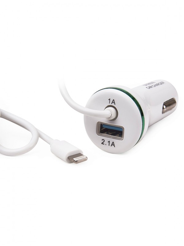Syrox C39 Araç İçi Şarj Aleti iPh Lightning Sabit Kablo+USB 3.1A B…