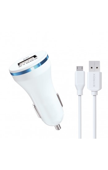 Syrox C44 Araç Şarj Aleti Micro USB Kablo Set 2.0A Beyaz