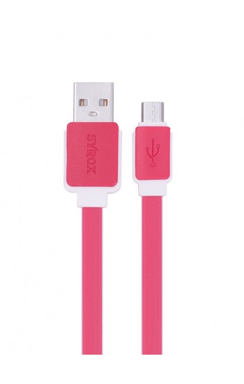 Syrox C63 Micro USB Şarj ve USB Data Kablosu Yassı 2.0A 1.2mt Kırmızı