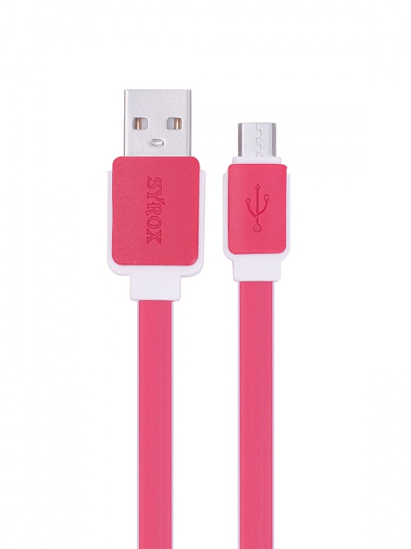 Syrox C63 Micro USB Şarj ve USB Data Kablosu Yassı 2.0A 1.2mt Kırmızı…