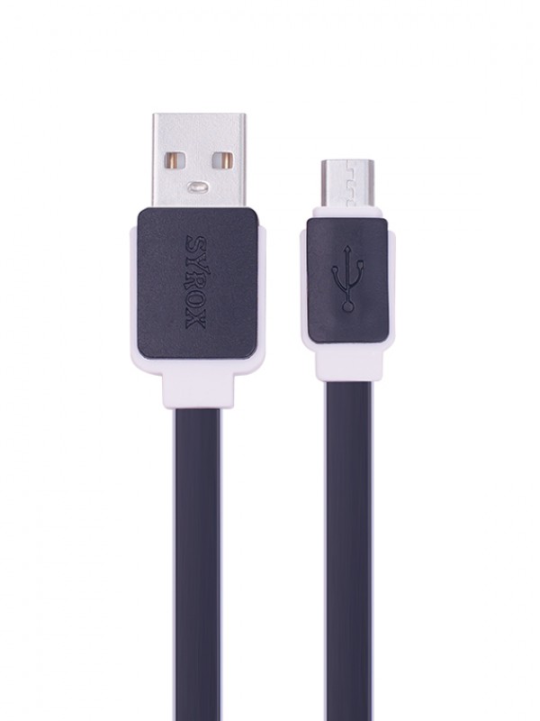 Syrox C63 Micro USB Şarj ve USB Data Kablosu Yassı 2.0A 1.2mt Siyah…