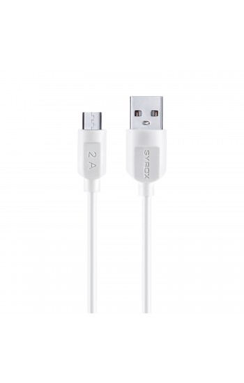 Syrox C70 Micro USB Şarj ve Data Kablosu 2.0A 1.1mt Beyaz…