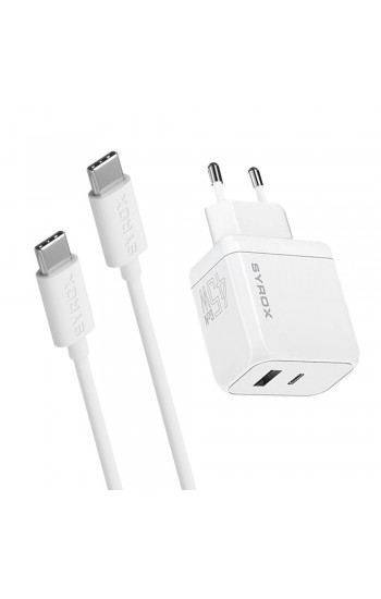Syrox GAN45T SuperFast 45W USB 3.0 + PD GaN Type-C to Type-C Kablolu Şarj…