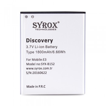 Syrox General Mobile Discovery E3 Batarya 1800 mAh B152 Syrox General Mobile Discovery E3 Batarya 1800 mAh B152