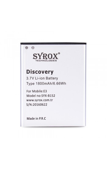 Syrox General Mobile Discovery E3 Batarya 1800 mAh B152&hellip;
