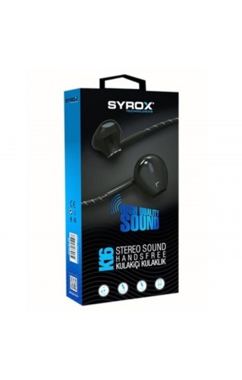 Syrox K16 Stereo Sound Kablolu Kulak İçi Kulaklık - Siyah Syrox K16 Stereo Sound Kablolu Kulak İçi Kulaklık - Siyah