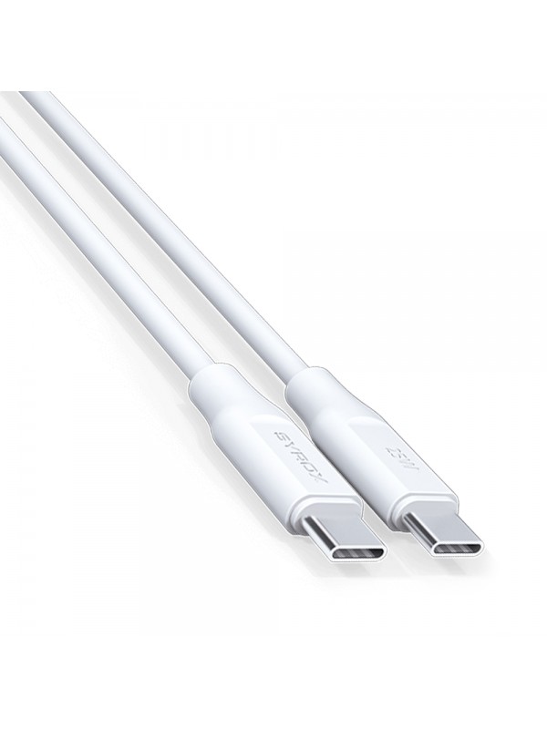 Syrox PD25TK Type-C to Type-C PD 25W Hızlı Data/Şarj Kablosu 1mt Beyaz… Syrox PD25TK Type-C to Type-C PD 25W Hızlı Data/Şarj Kablosu 1mt Beyaz…