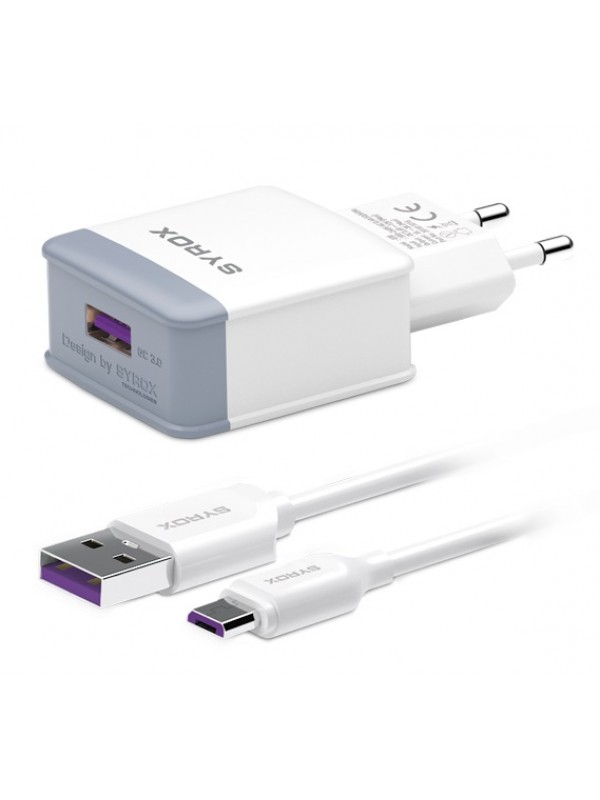 Syrox Q30 QC3.0 Hızlı Şarj Aleti Micro USB Kablo Set - Beyaz… Syrox Q30 QC3.0 Hızlı Şarj Aleti Micro USB Kablo Set - Beyaz…