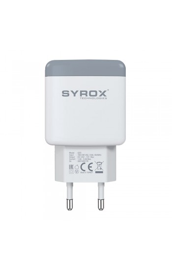 Syrox Q33 Hızlı USB Duvar Şarj Adaptörü (Başlık) 3.0A 18W - Beyaz…