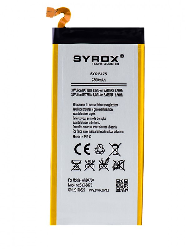 Syrox Samsung Galaxy A7 (BA700) Batarya 2300 mAh B175…