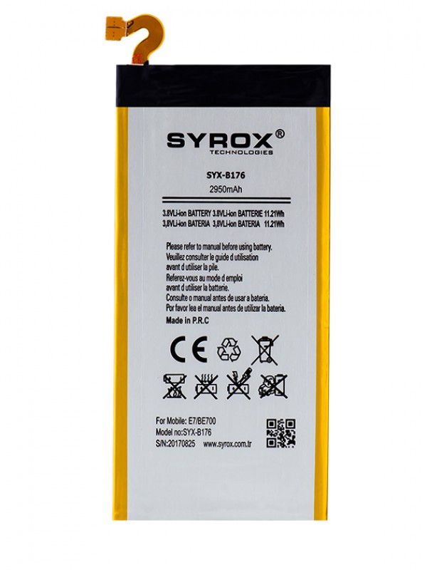 Syrox Samsung Galaxy E7 (E700) Batarya 2950 mAh B176…