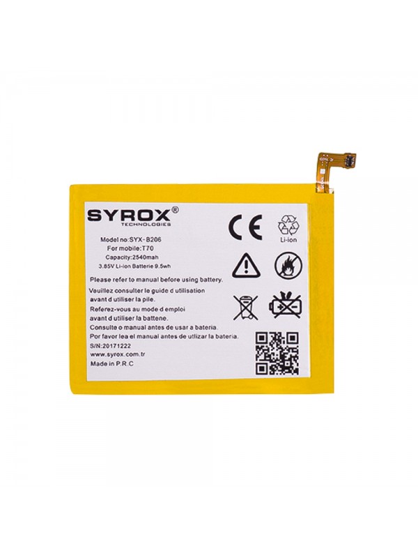 Syrox Turkcell T70 Batarya 2540 mAh B206…