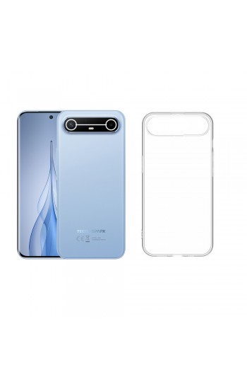 Tecno Spark Slim Kılıf Kamera Korumalı Silikon Lux Şeffaf Kapak