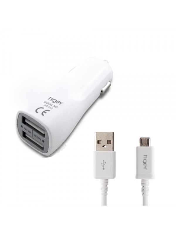 Tiger Araç Şarj Aleti ve Micro USB Kablo Set 2.0A Beyaz NT-012…