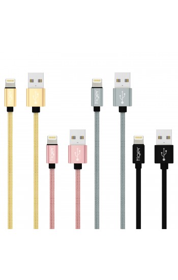 Tiger Lightning 3.0A 1mt Örgü-Halat Hızlı Şarj USB Kablo TUC-A86