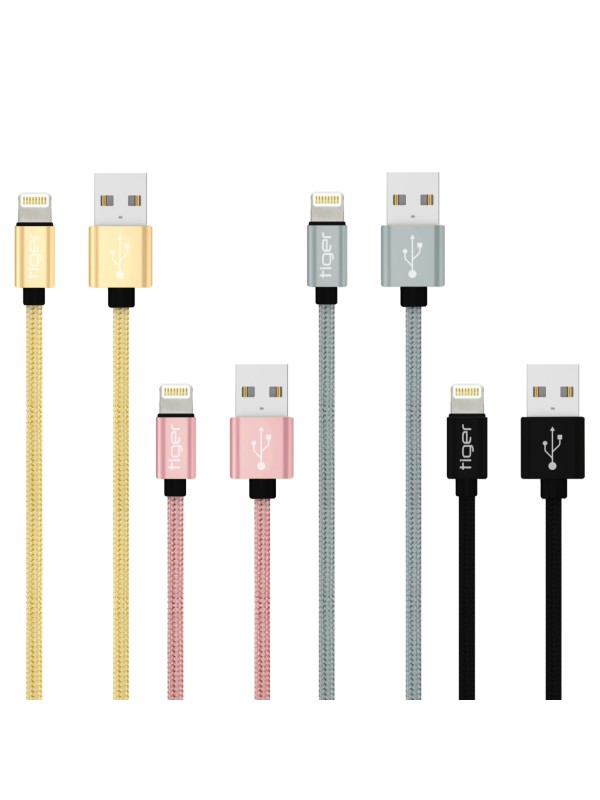 Tiger Lightning 3.0A 1mt Örgü-Halat Hızlı Şarj USB Kablo TUC-A86