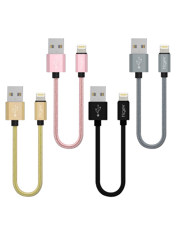 Tiger Lightning 3.0A 22cm Örgü-Halat Hızlı Şarj USB Kablo TUC-A85&hellip;