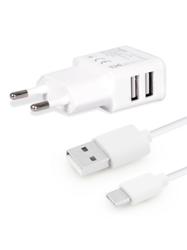 Tiger Şarj Aleti ve Type-C / USB-C Kablo Set Çift Girişli 2.0A&hellip;