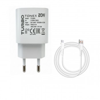 Tonex 20W 4.0A USB-A to Type-C Kablolu Şarj Aleti