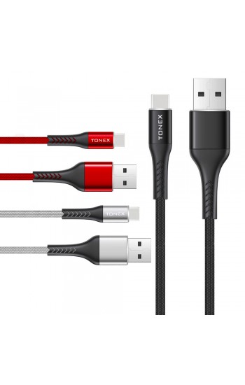 Tonex Delta Serisi Type-C QC3.0 3.4A USB Şarj ve Data Kablosu 1mt