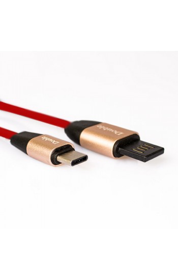 Type-C D-USB-C Çift Taraflı USB Kablo 2.1A Kırmızı…