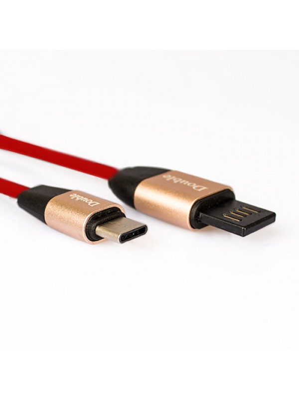 Type-C D-USB-C Çift Taraflı USB Kablo 2.1A Kırmızı…