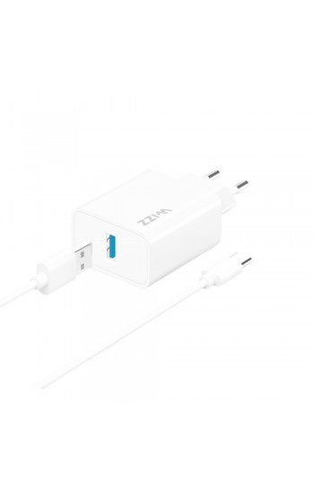 Wizz WS201B-C 2.1A Şarj Aleti + USB-A to Type-C Kablo Set… Wizz WS201B-C 2.1A Şarj Aleti + USB-A to Type-C Kablo Set…