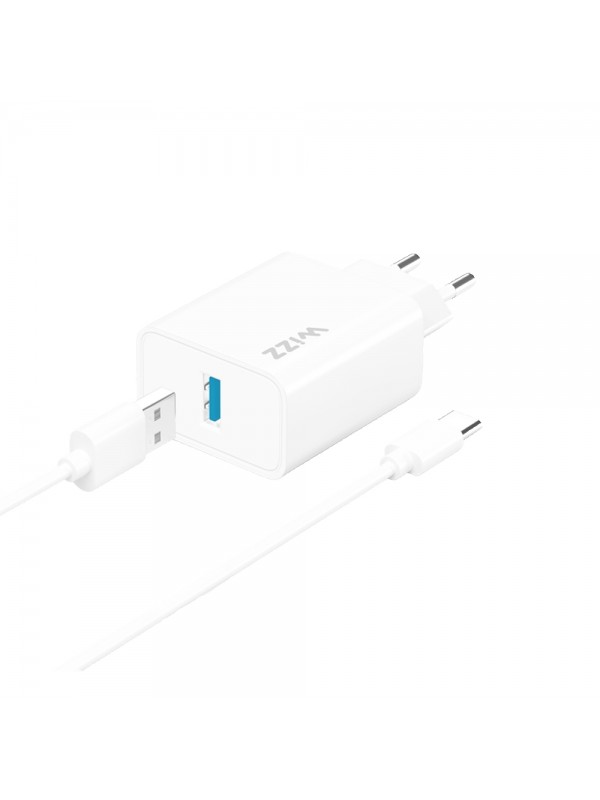 Wizz WS201B-C 2.1A Şarj Aleti + USB-A to Type-C Kablo Set&hellip;