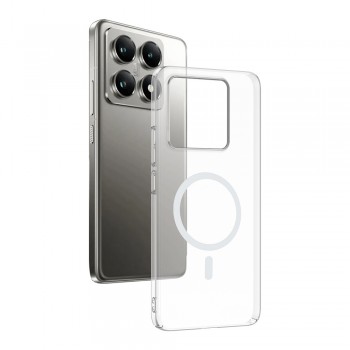 Xiaomi 14T Pro Kılıf Combo Seri Magsafe Özellikli Sararmaz Sert Şeffaf Kapak