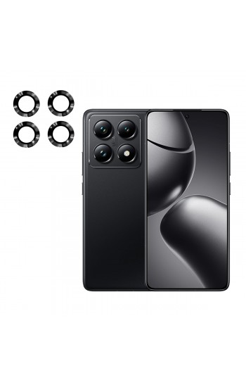 Xiaomi 14T Pro Raze Metal Kamera Lens Koruyucu - Siyah