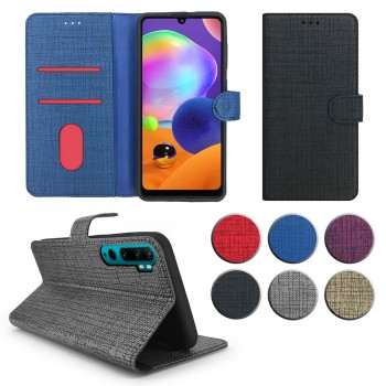 Xiaomi Mi Note 10 Kılıf FitCase Fabric Kapaklı Cüzdanlı