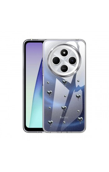 Xiaomi Redmi 14C Kılıf Fiyonk Desenli Şeffaf Kapak