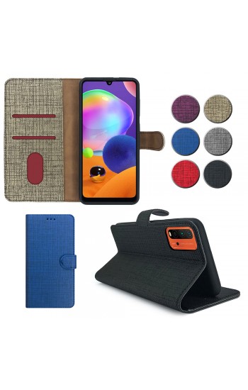 Xiaomi Redmi 9T Kılıf FitCase Fabric Kapaklı Cüzdanlı…