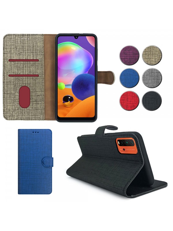 Xiaomi Redmi 9T Kılıf FitCase Fabric Kapaklı Cüzdanlı…