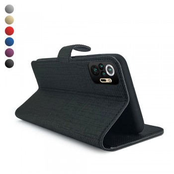 Xiaomi Redmi Note 10 Pro Kılıf FitCase Fabric Kapaklı Cüzdanlı
