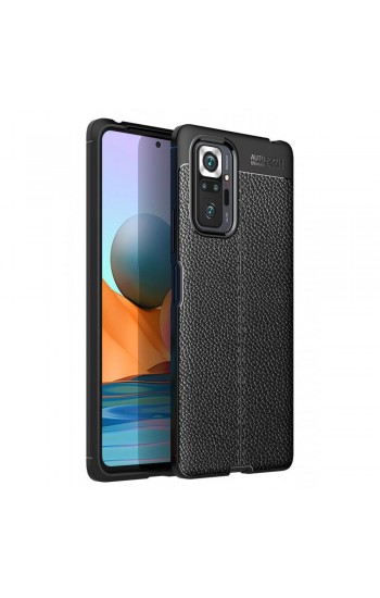 Xiaomi Redmi Note 10 Pro Kılıf Focus Deri Desen Silikon Arka Kapak&hellip;