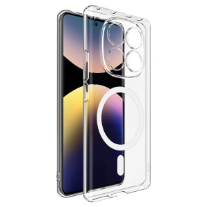 Xiaomi Redmi Note 14 Pro 4G Kılıf Combo Seri Magsafe Özellikli Sararmaz Sert Şeffaf Kapak